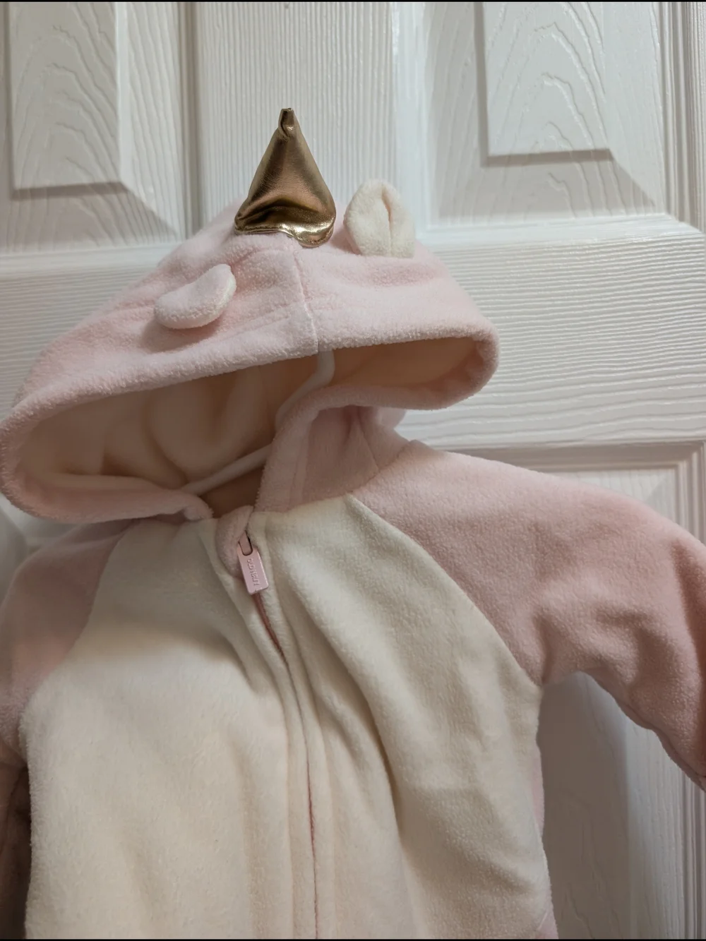 Old Navy Pink and Cream Plush Unicorn Footie One-Piece